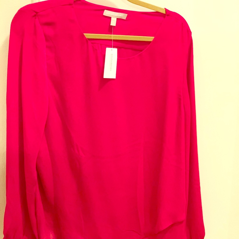 Red (blue red) tunic blouse